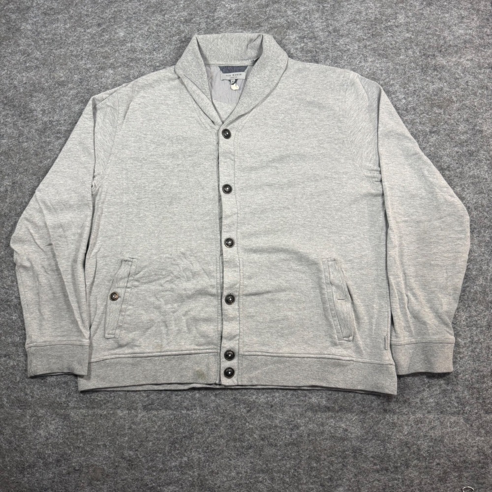 Ted Baker London Norre Shawl Collar Cardigan Jacket Mens 6 XXL Grey TS4M